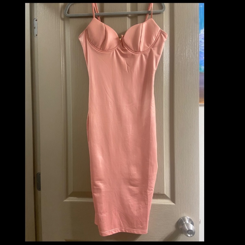 Fashion Nova pleather pink dress